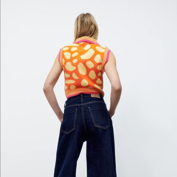 Zara JACQUARD KNIT VEST - Picture 5 of 9